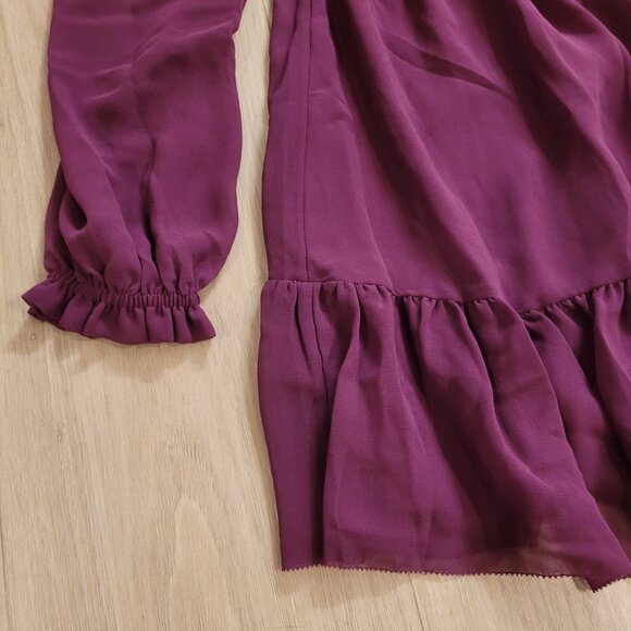 NWT WILFRED | Aritzia Tempest Chiffon Tiered Mini Dress | Sz. XS - Picture 7 of 11